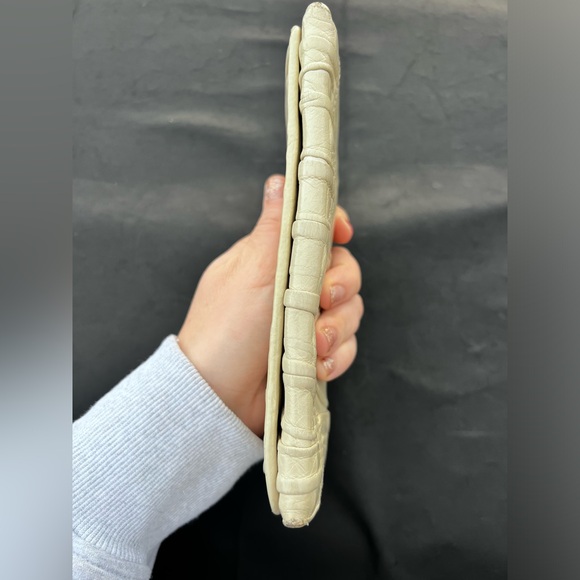 Prada Nappa Leather Gather Long Trifold Wallet Cera Cream Logo - Picture 6 of 17